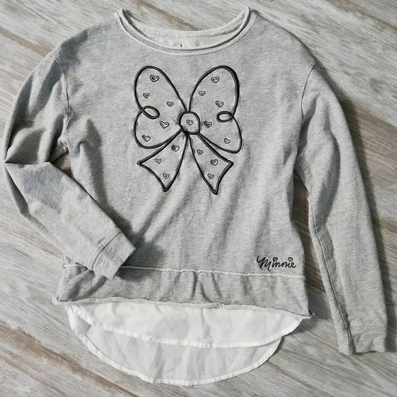 Disney Tops - Disney Parks Minnie Mouse Embroidered Eyelet Layered Lightweight Sweatshirt